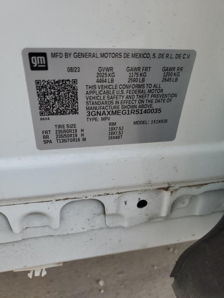 2024 Chevrolet Equinox Rs VIN: 3GNAXMEG1RS140035 Lot: 56927295