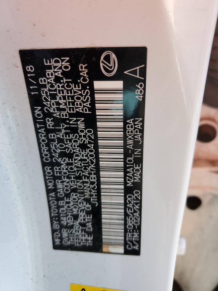 2019 Lexus Ux 200 VIN: JTHY3JBH7K2004720 Lot: 55961755