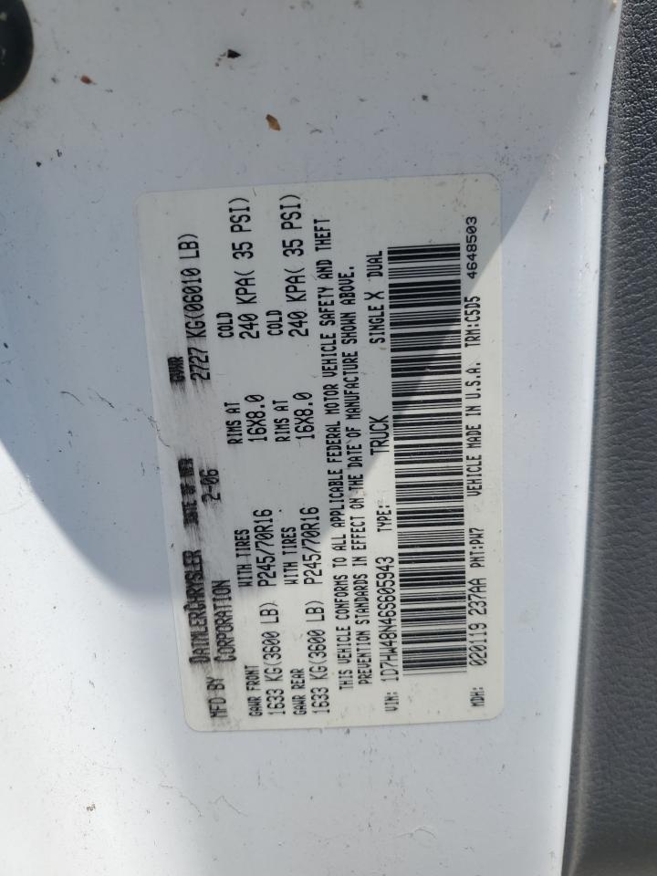 2006 Dodge Dakota Quad Slt VIN: 1D7HW48N46S605943 Lot: 55553545