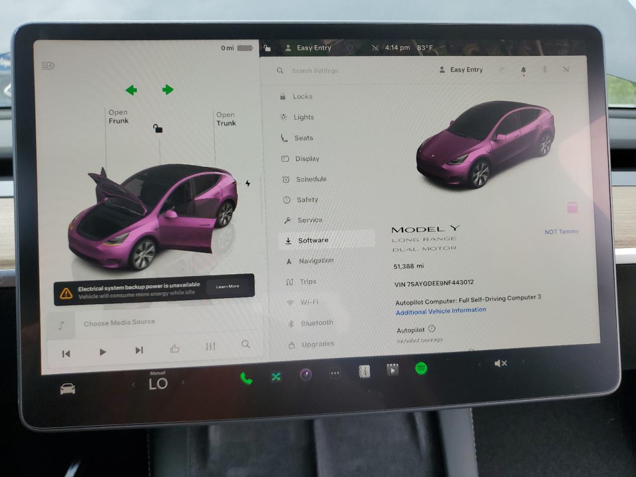 2022 Tesla Model Y VIN: 7SAYGDEE9NF443012 Lot: 58418435
