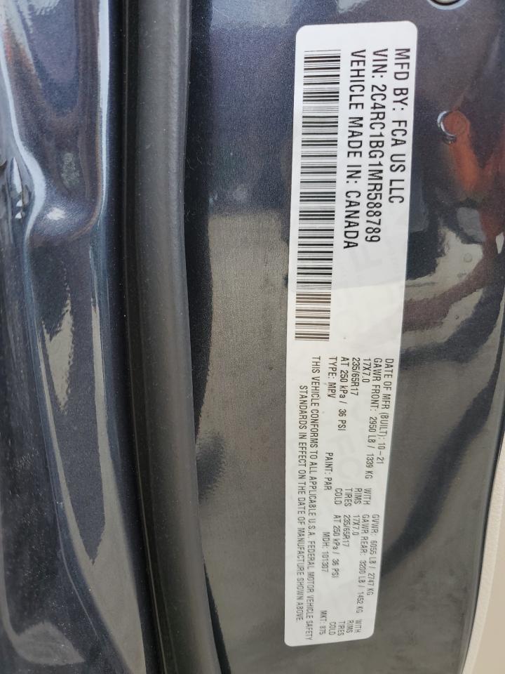 2021 Chrysler Pacifica Touring L VIN: 2C4RC1BG1MR588789 Lot: 56576045