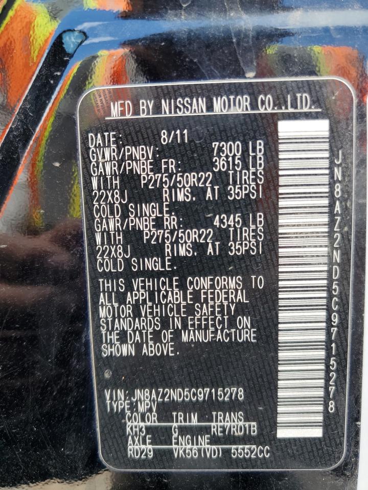 2012 Infiniti Qx56 VIN: JN8AZ2ND5C9715278 Lot: 56125715
