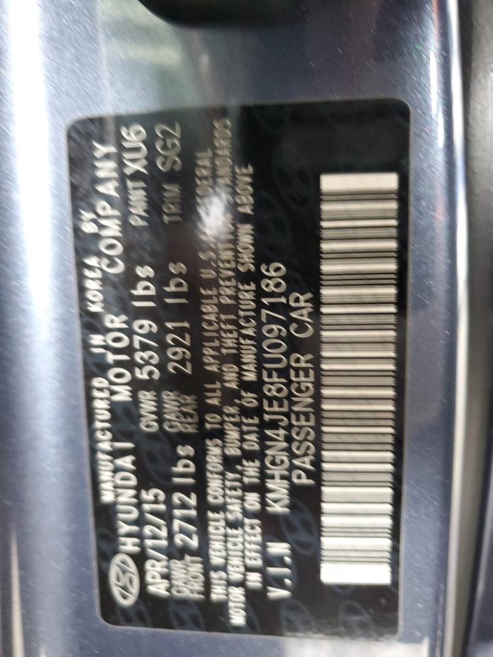 2015 Hyundai Genesis 3.8L VIN: KMHGN4JE8FU097186 Lot: 58097615
