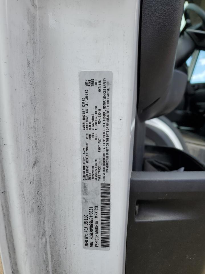 2022 Ram Promaster 2500 2500 High VIN: 3C6LRVDG9NE113331 Lot: 56827815
