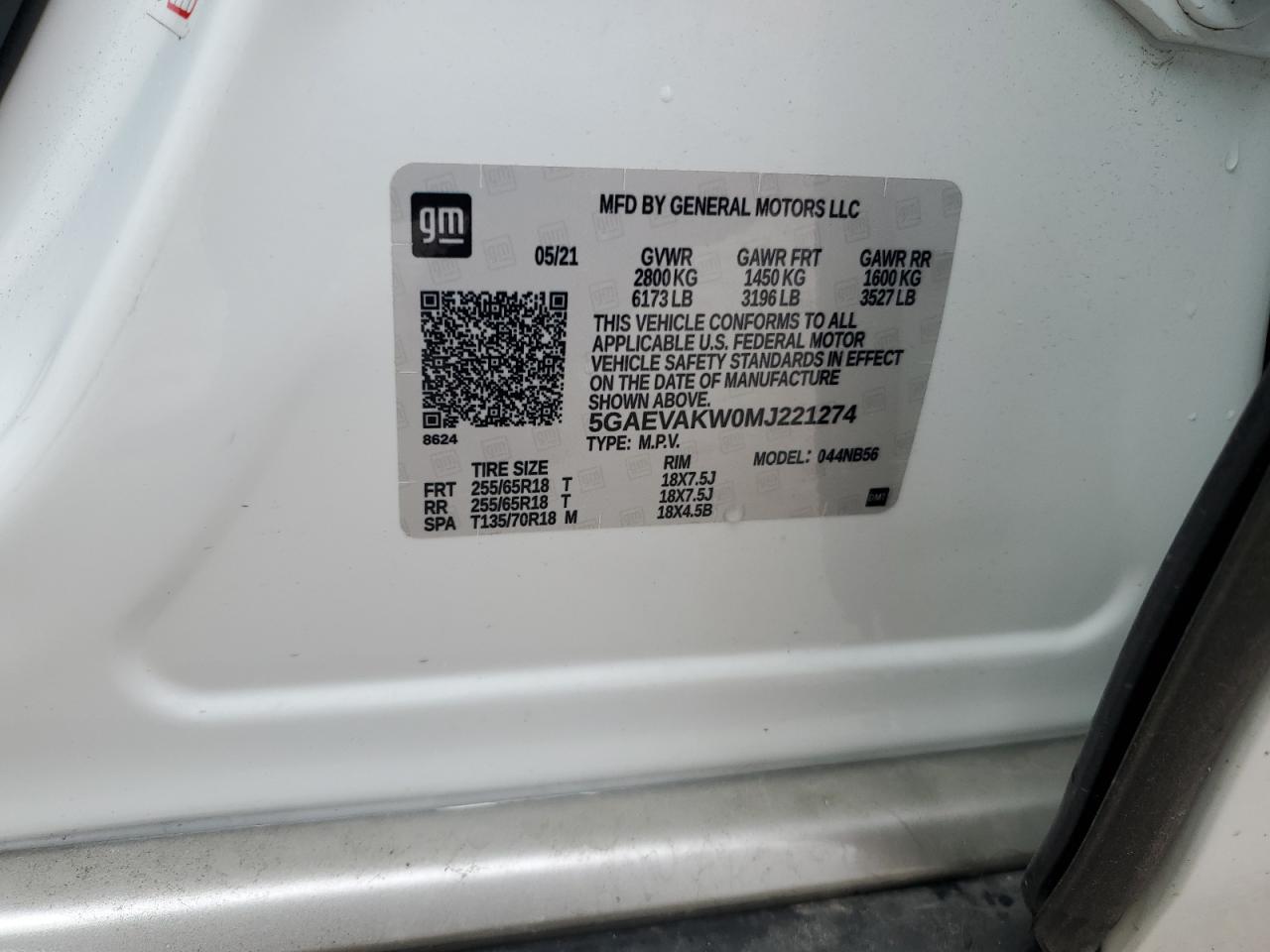 2021 Buick Enclave Essence VIN: 5GAEVAKW0MJ221274 Lot: 56758705