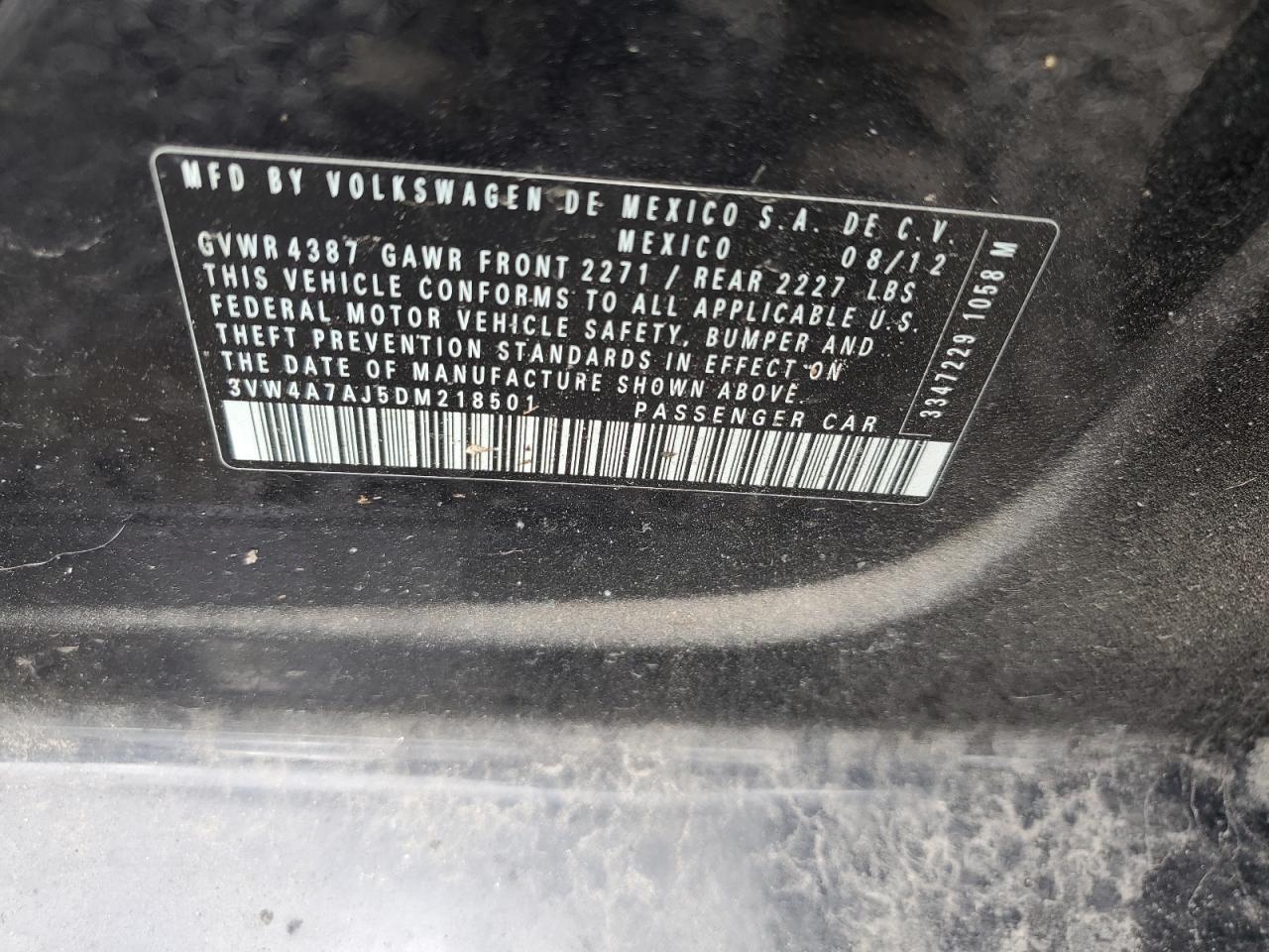 2013 Volkswagen Jetta Gli VIN: 3VW4A7AJ5DM218501 Lot: 84427435