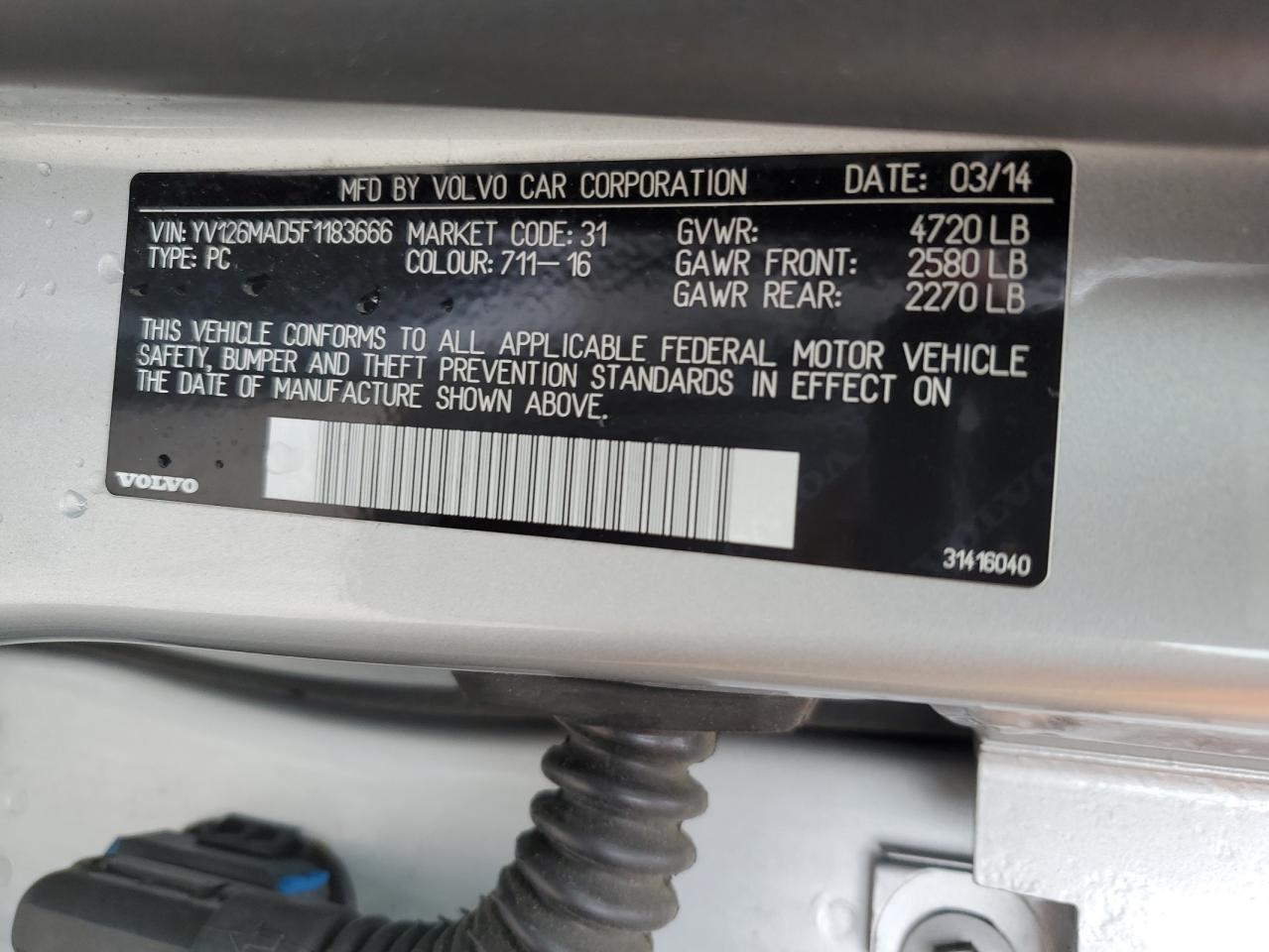 2015 Volvo S80 Platinum VIN: YV126MAD5F1183666 Lot: 56662955