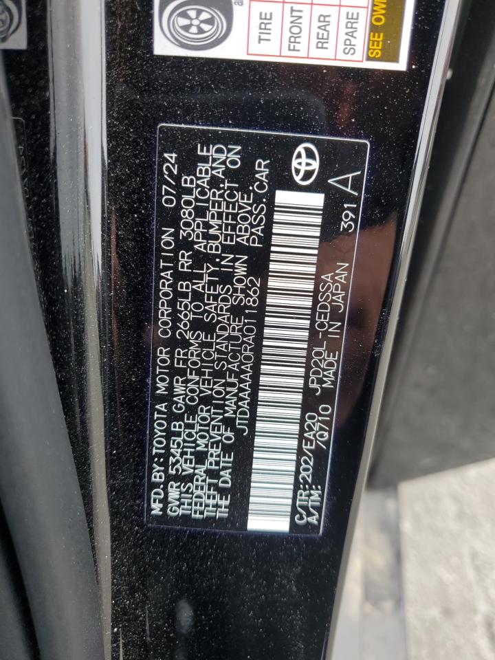 2024 Toyota Mirai Xle VIN: JTDAAAAA0RA011862 Lot: 51272045