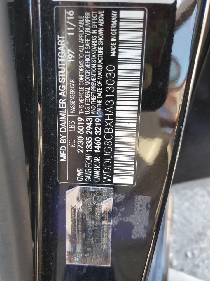 2017 Mercedes-Benz S 550 VIN: WDDUG8CBXHA313030 Lot: 56876485