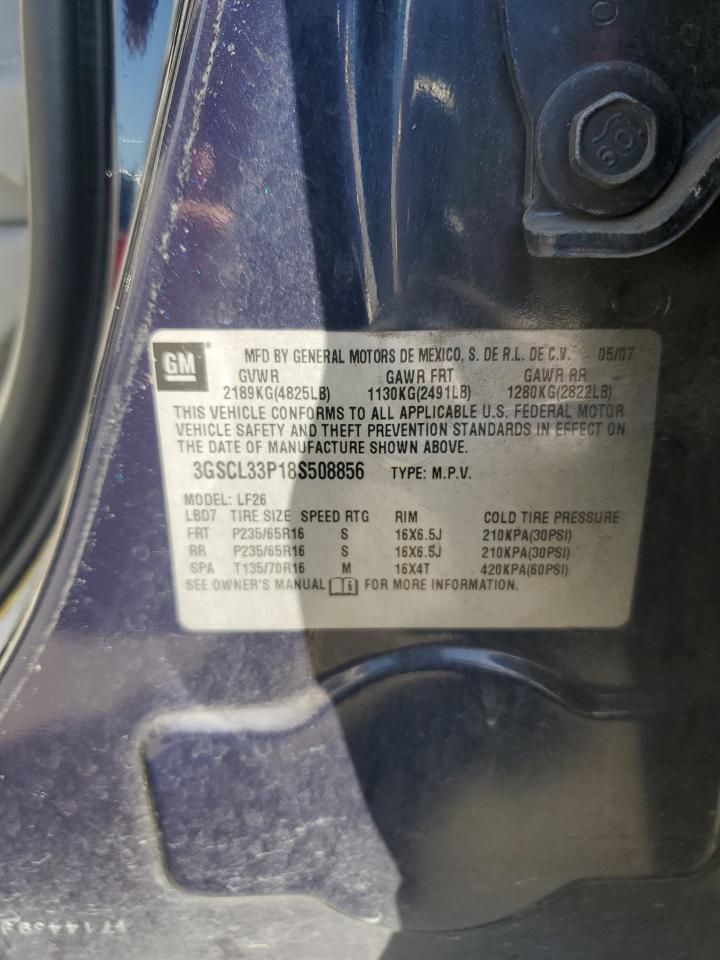 2008 Saturn Vue Xe VIN: 3GSCL33P18S508856 Lot: 58671365