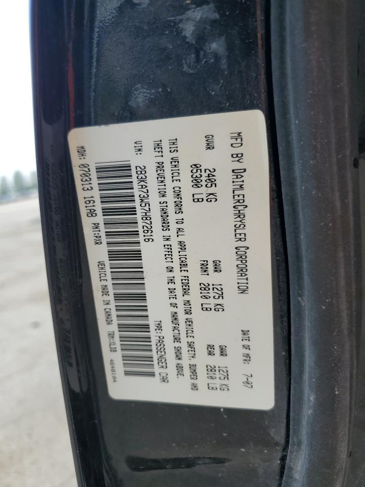 2007 Dodge Charger Srt-8 VIN: 2B3KA73W57H872616 Lot: 57115105