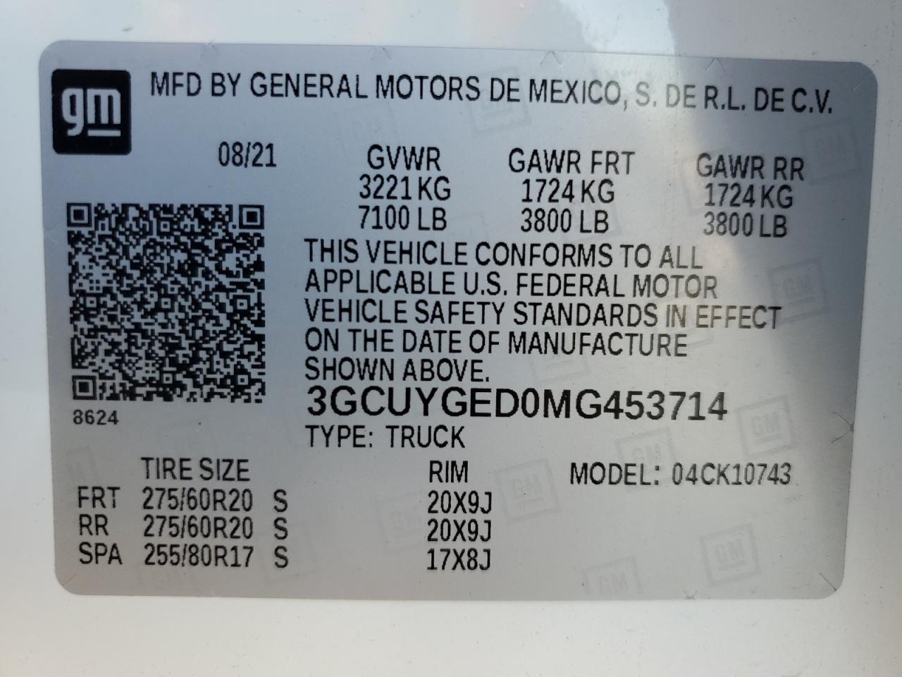 2021 Chevrolet Silverado K1500 Ltz VIN: 3GCUYGED0MG453714 Lot: 56839645