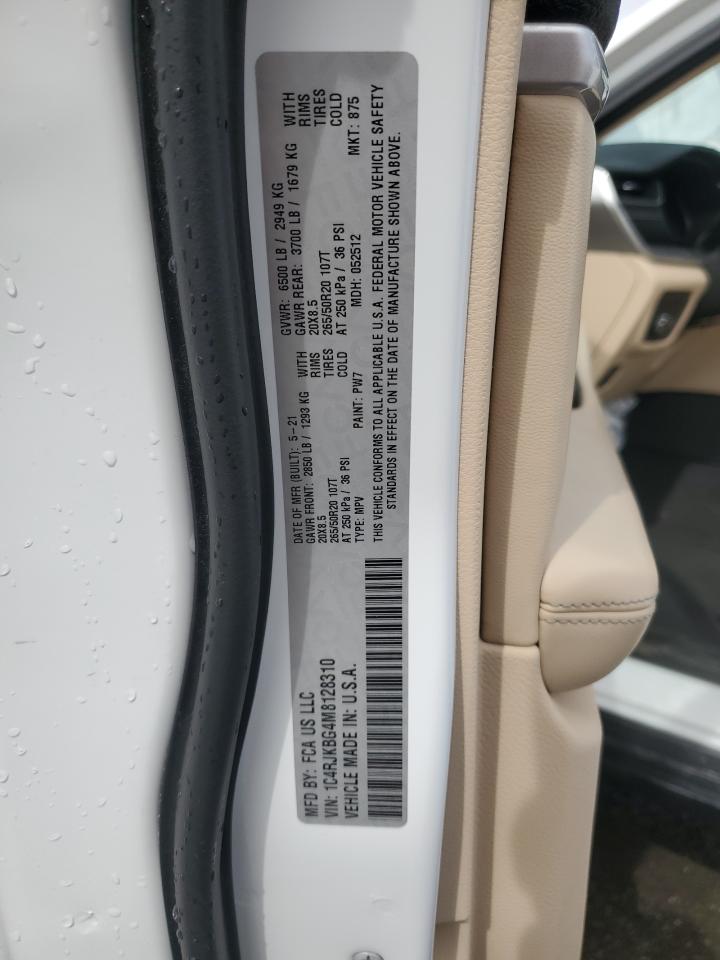 2021 Jeep Grand Cherokee L Limited VIN: 1C4RJKBG4M8128310 Lot: 55102045