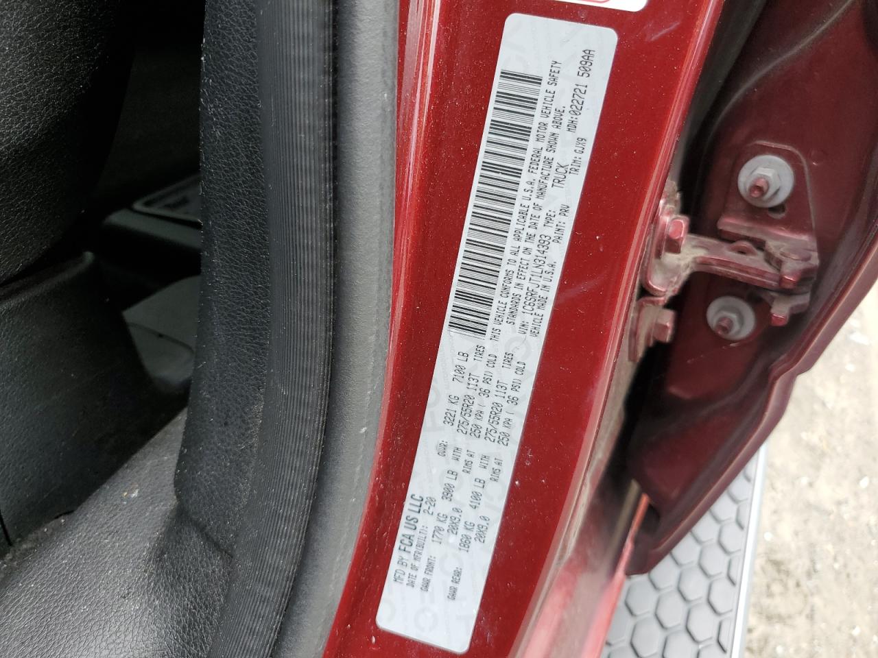 2020 Ram 1500 Laramie VIN: 1C6SRFJT1LN314393 Lot: 56628725