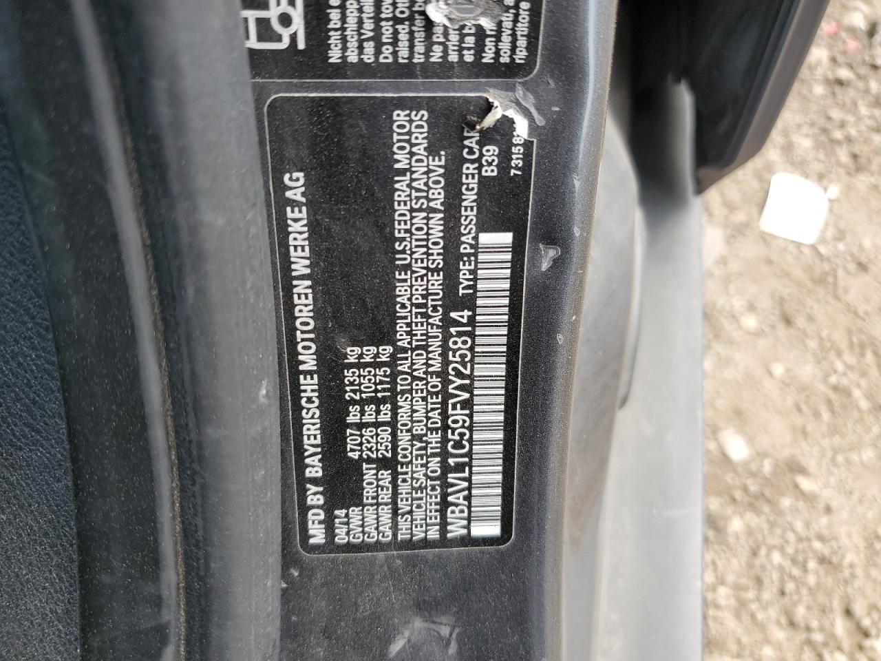 2015 BMW X1 xDrive28I VIN: WBAVL1C59FVY25814 Lot: 56385085
