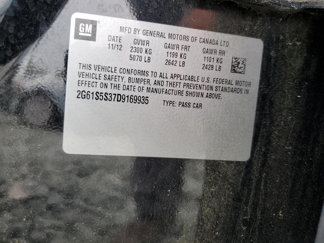 2013 Cadillac Xts Premium Collection VIN: 2G61S5S37D9169935 Lot: 57515415