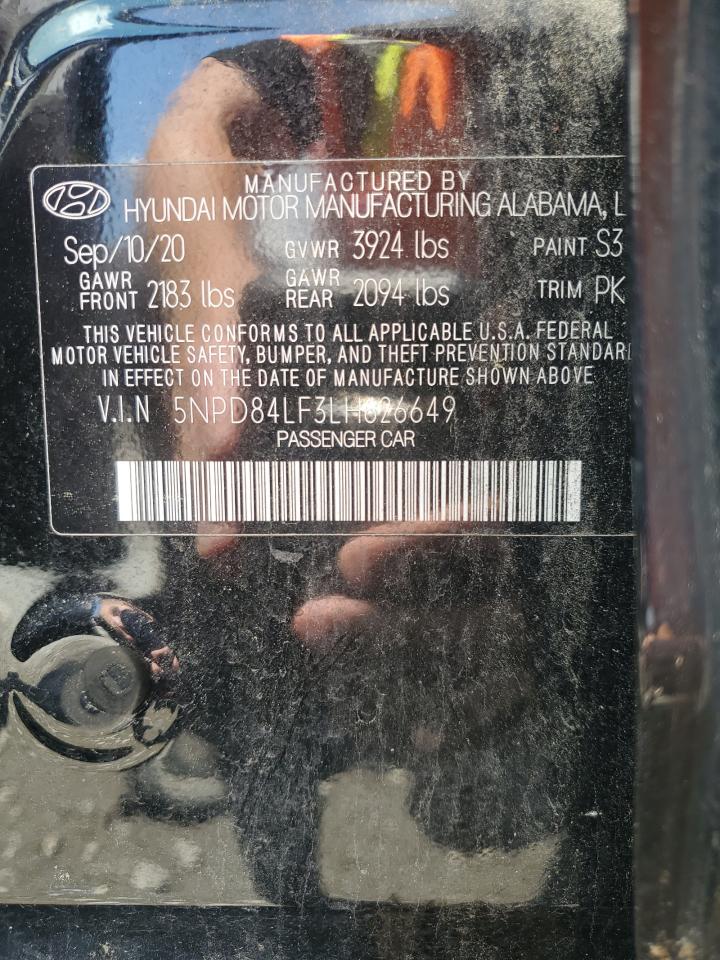 2020 Hyundai Elantra Sel VIN: 5NPD84LF3LH626649 Lot: 56235035