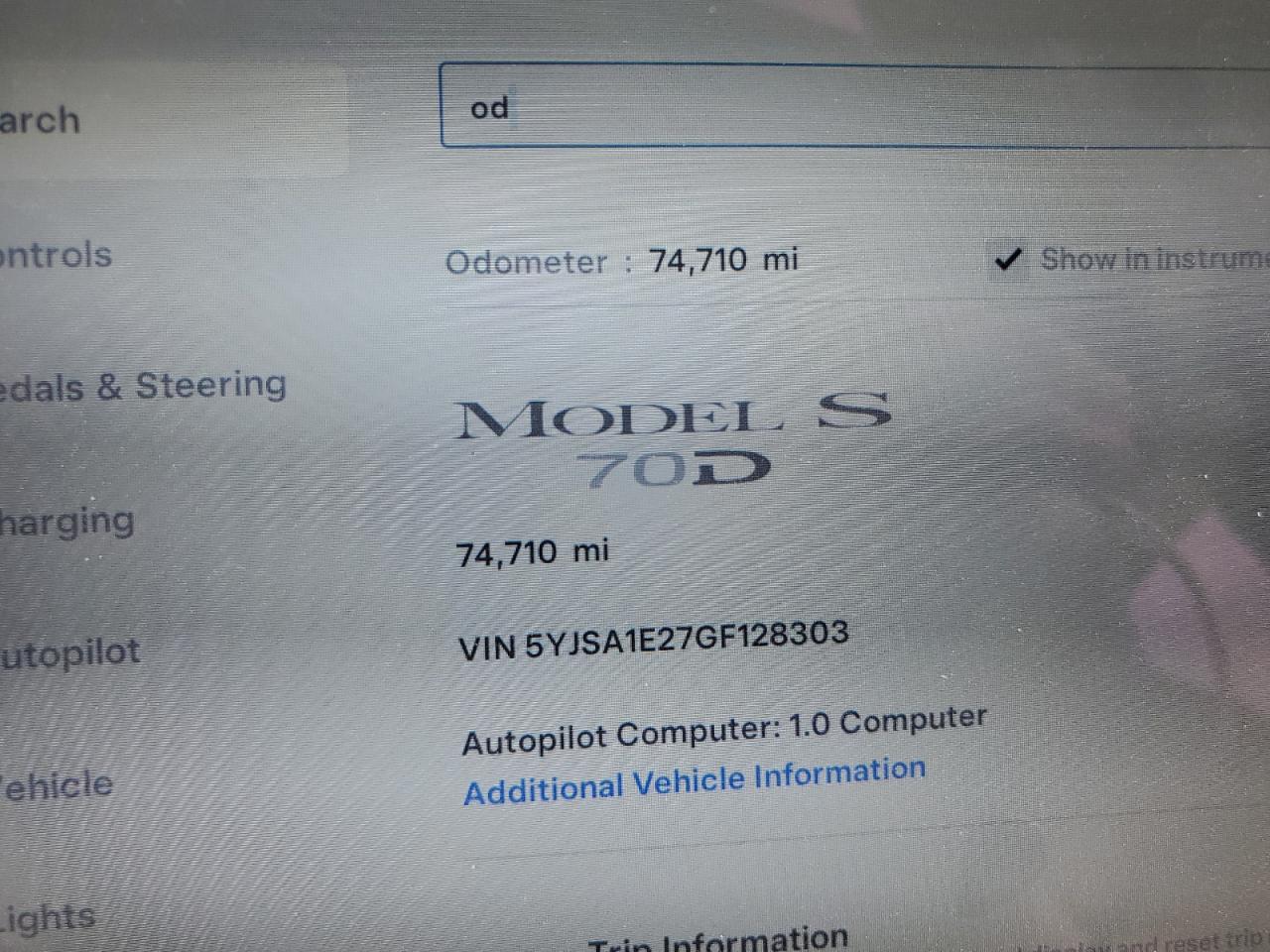 2016 Tesla Model S VIN: 5YJSA1E27GF128303 Lot: 56181875