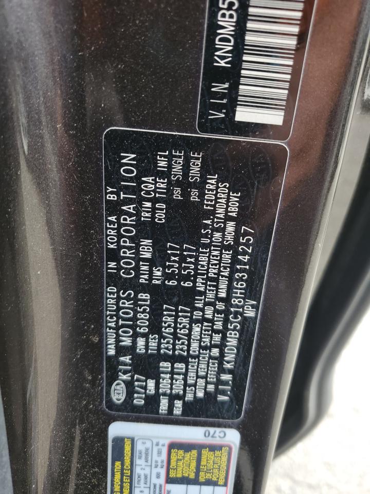 2017 Kia Sedona Lx VIN: KNDMB5C18H6314257 Lot: 56313805