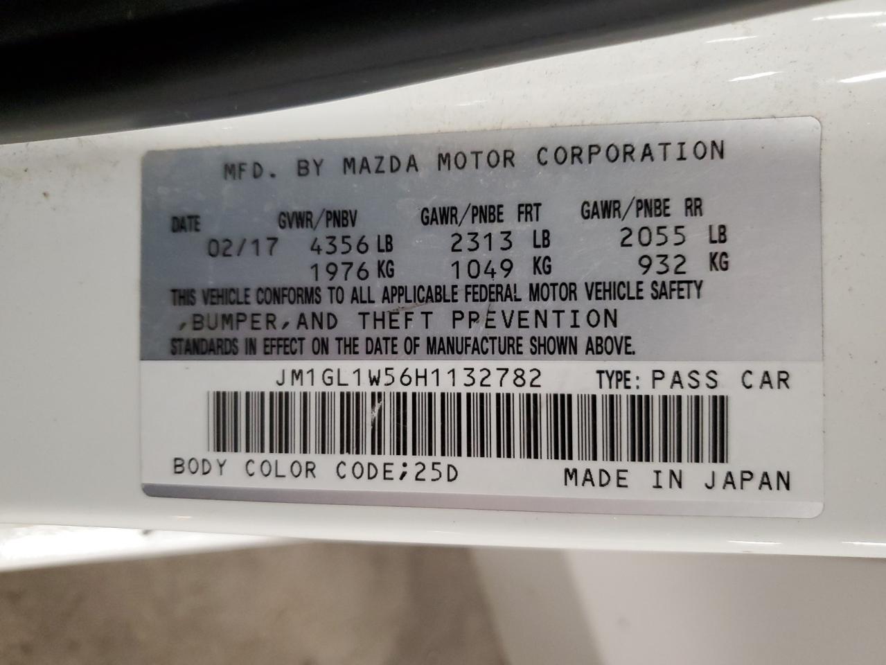 2017 Mazda 6 Grand Touring VIN: JM1GL1W56H1132782 Lot: 59052445