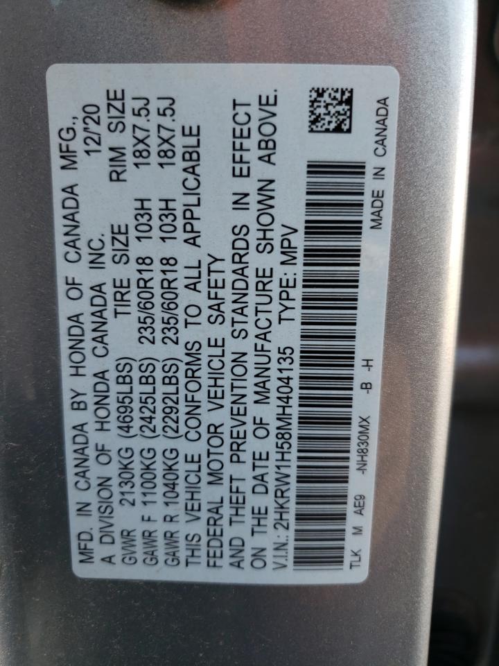 2021 Honda Cr-V Ex VIN: 2HKRW1H58MH404135 Lot: 56218335