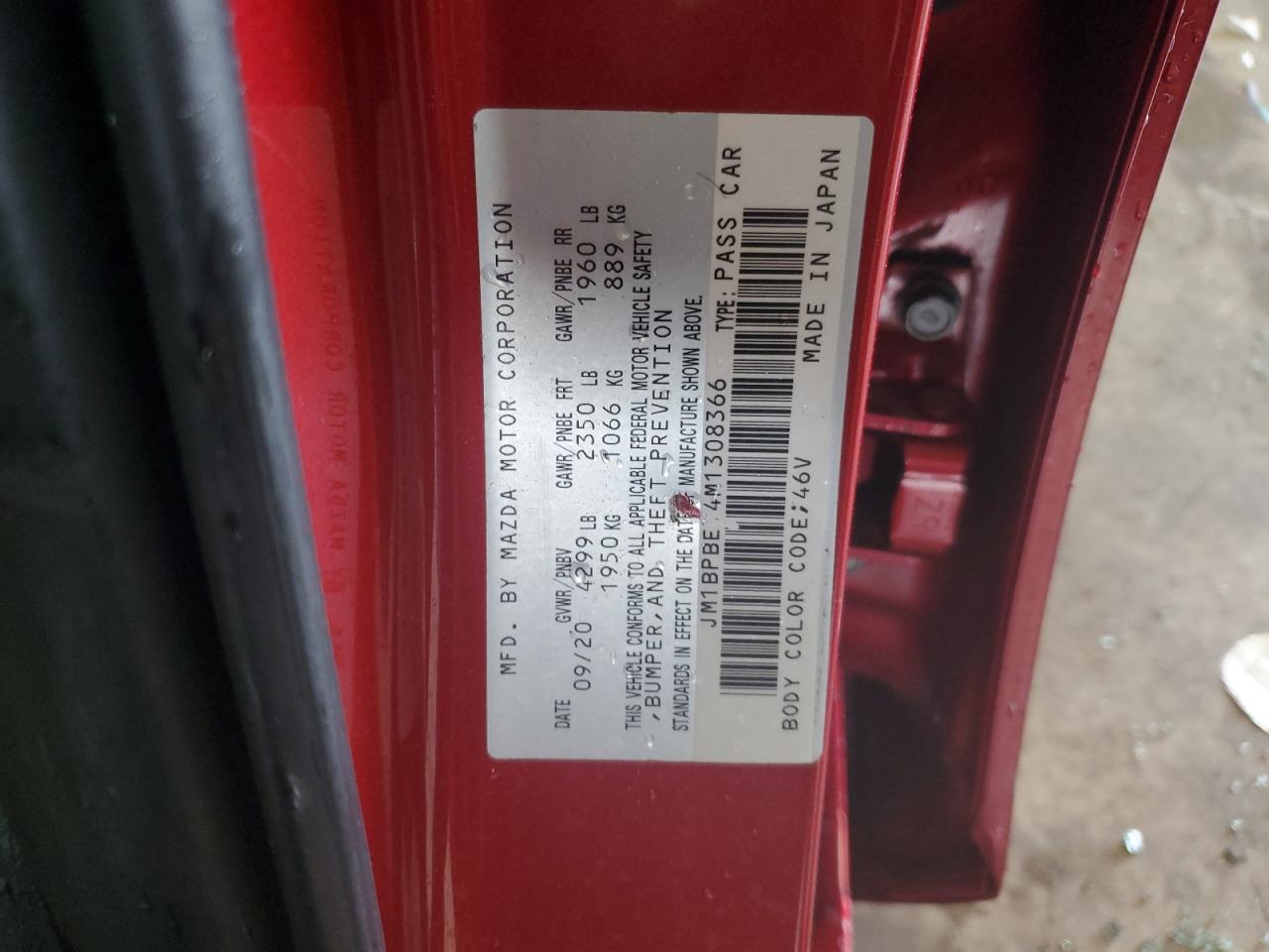 2021 Mazda 3 Premium Plus VIN: JM1BPBEY4M1308366 Lot: 56652145