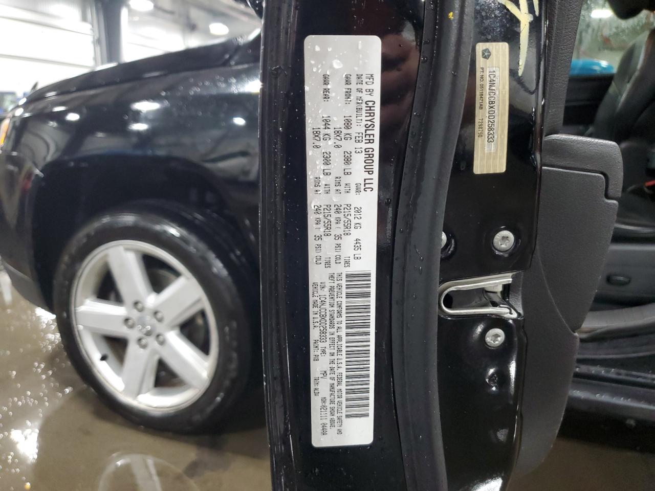 2013 Jeep Compass Limited VIN: 1C4NJCCBXDD258333 Lot: 56986035