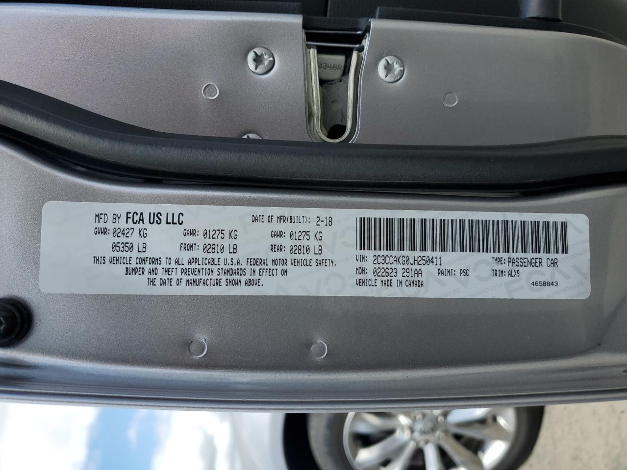 2018 Chrysler 300 Limited VIN: 2C3CCAKG0JH250411 Lot: 56194675
