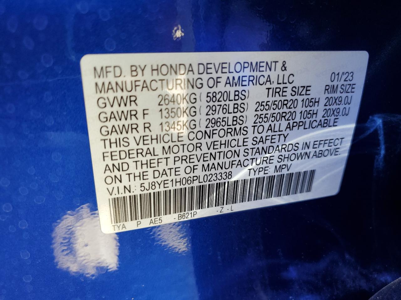 2023 Acura Mdx A-Spec VIN: 5J8YE1H06PL023338 Lot: 56776685
