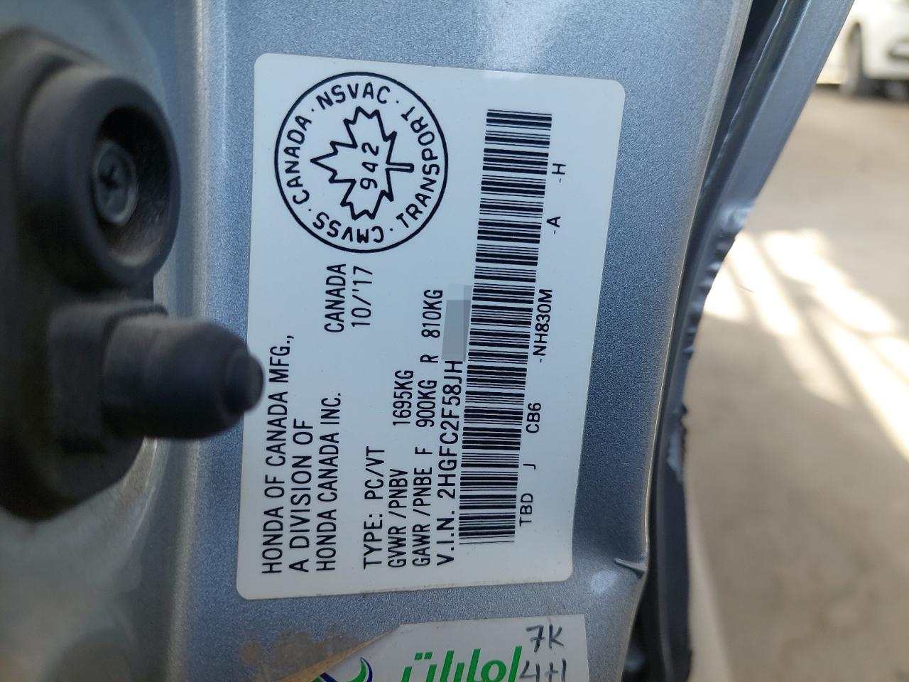2HGFC2F58JH001749 - 2018 Honda CIVIC - #undefined