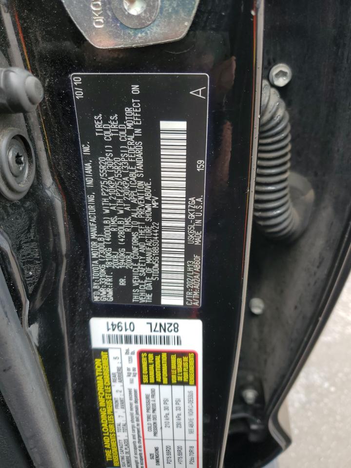 2011 Toyota Sequoia Platinum VIN: 5TDDW5G18BS044422 Lot: 55972345