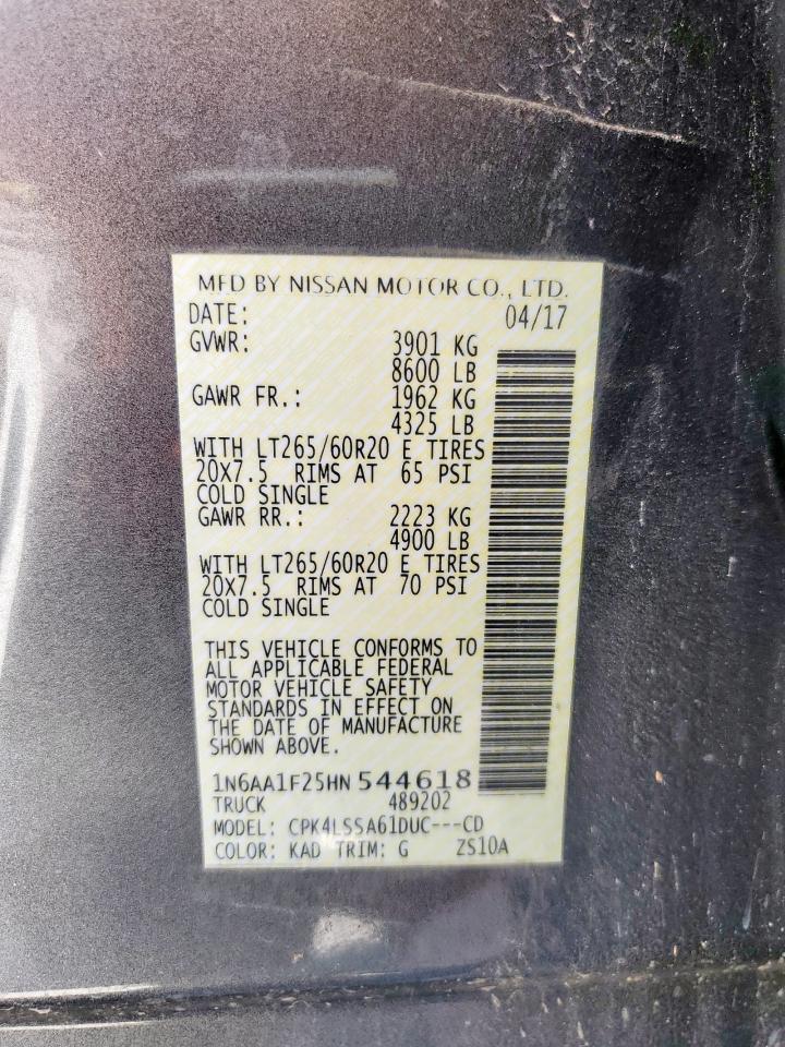 2017 Nissan Titan Xd Sl VIN: 1N6AA1F25HN544618 Lot: 56727215