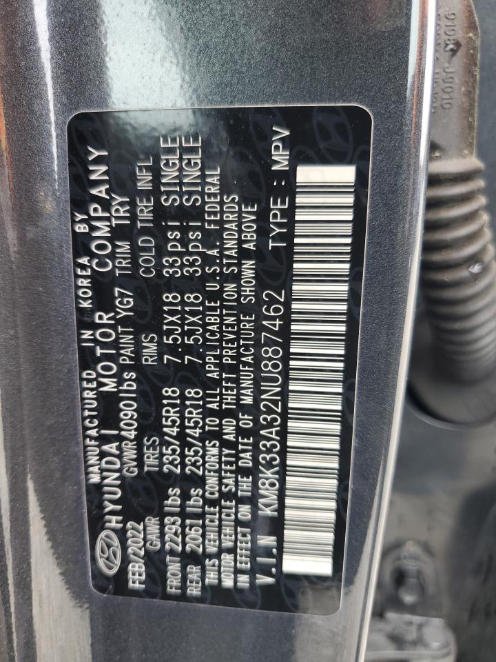 2022 Hyundai Kona N Line VIN: KM8K33A32NU887462 Lot: 58617665