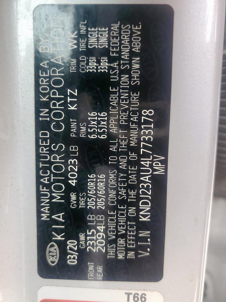 2020 Kia Soul Lx VIN: KNDJ23AU4L7733178 Lot: 57564885