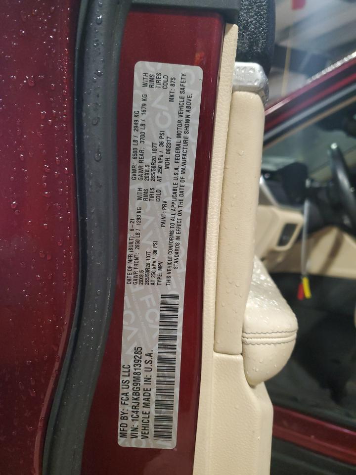2021 Jeep Grand Cherokee L Limited VIN: 1C4RJKBG9M8139285 Lot: 56425375