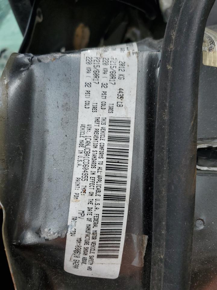 2012 Jeep Compass Sport VIN: 1C4NJCBA1CD604955 Lot: 58698955