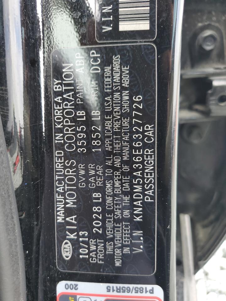 2014 Kia Rio Lx VIN: KNADM5A36E6327726 Lot: 56705235