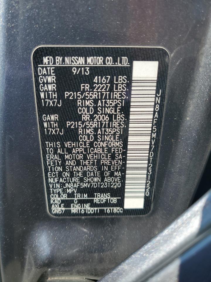 2013 Nissan Juke S VIN: JN8AF5MV7DT231220 Lot: 55893035