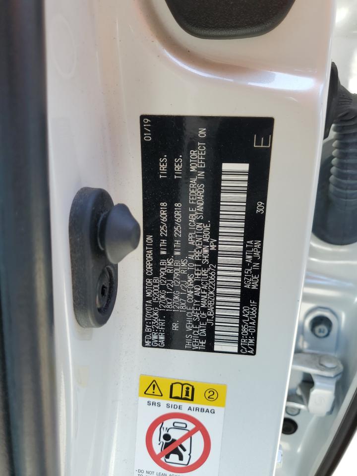 2019 Lexus Nx 300 Base VIN: JTJBARBZ0K2206672 Lot: 55793275