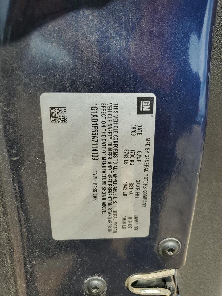 2010 Chevrolet Cobalt 1Lt VIN: 1G1AD1F55A7114109 Lot: 57753295