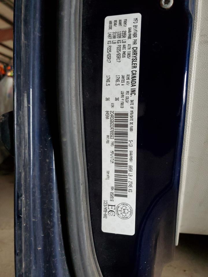 2013 Dodge Grand Caravan Se VIN: 2C4RDGBG5DR789563 Lot: 57597205