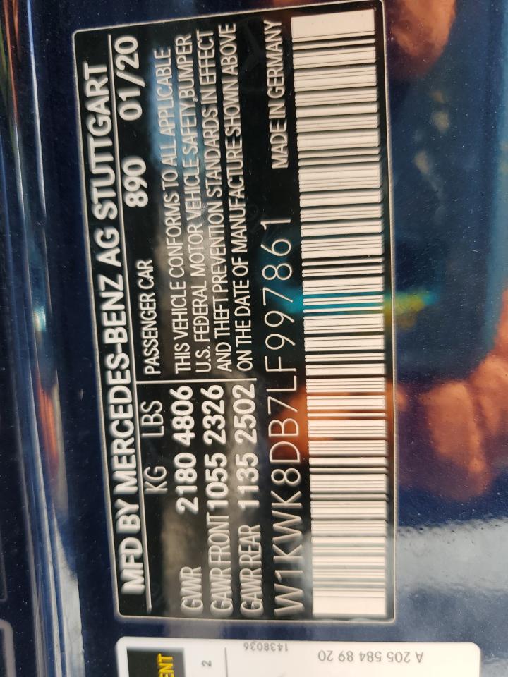 2020 Mercedes-Benz C 300 VIN: W1KWK8DB7LF997861 Lot: 57016415