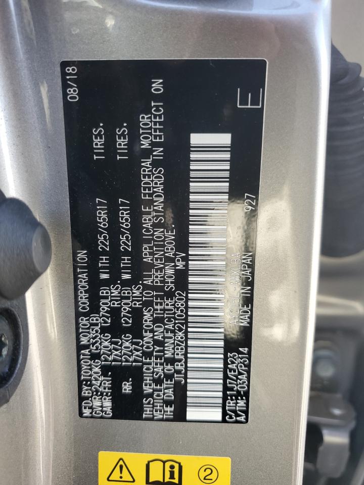 2019 Lexus Nx 300H VIN: JTJBJRBZ8K2105802 Lot: 55823315