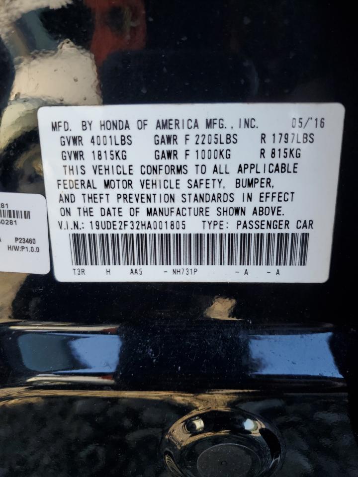 2017 Acura Ilx Base Watch Plus VIN: 19UDE2F32HA001805 Lot: 56672925