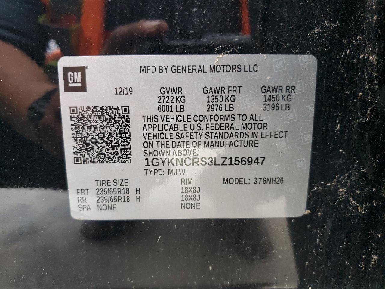 2020 Cadillac Xt5 Premium Luxury VIN: 1GYKNCRS3LZ156947 Lot: 56508805
