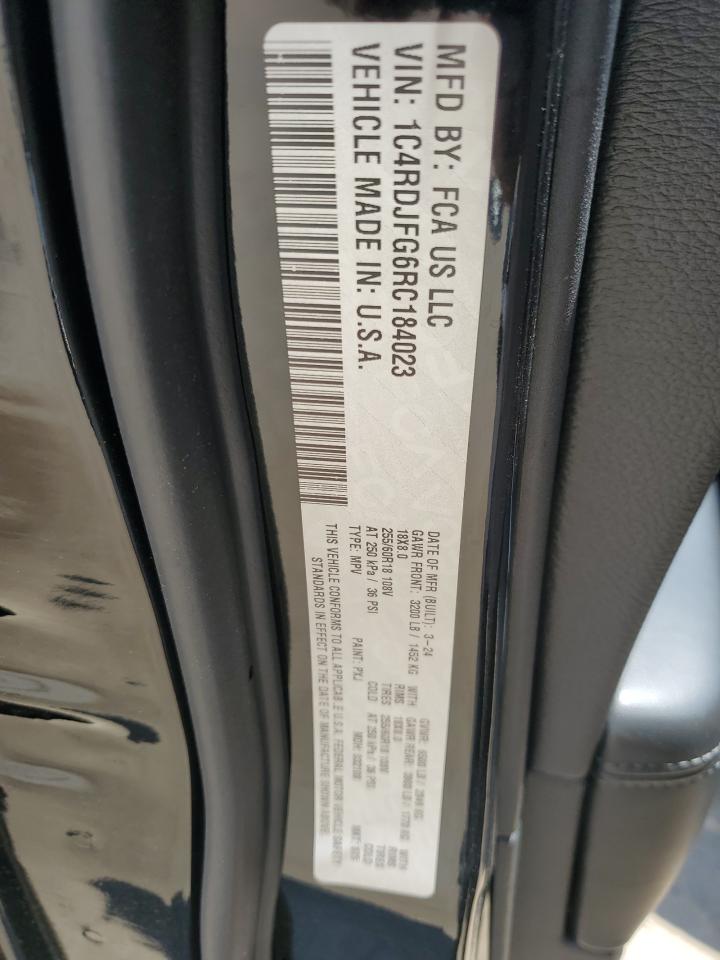 2024 Dodge Durango Pursuit VIN: 1C4RDJFG6RC184023 Lot: 54598365