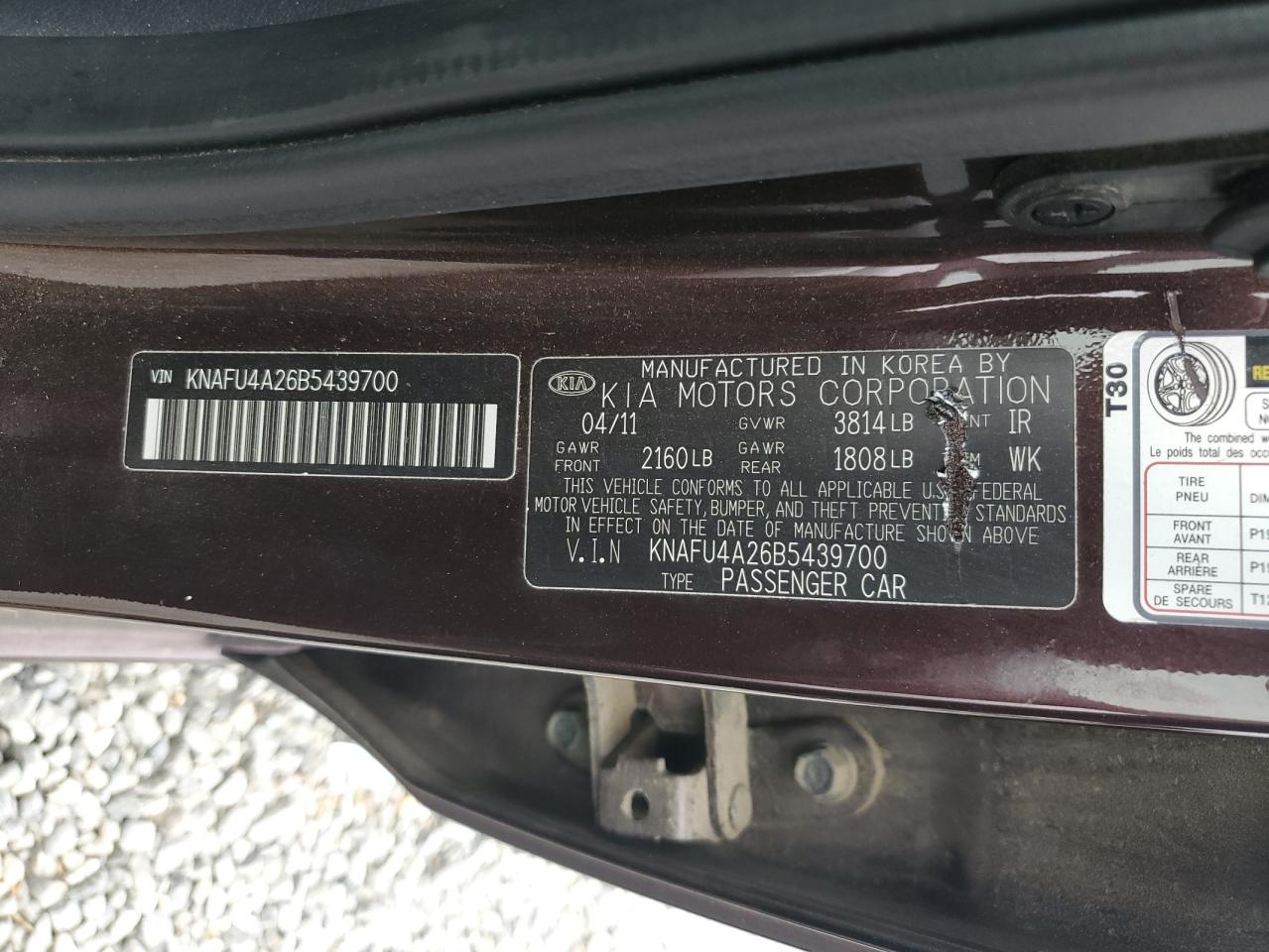 2011 Kia Forte Ex VIN: KNAFU4A26B5439700 Lot: 42259705