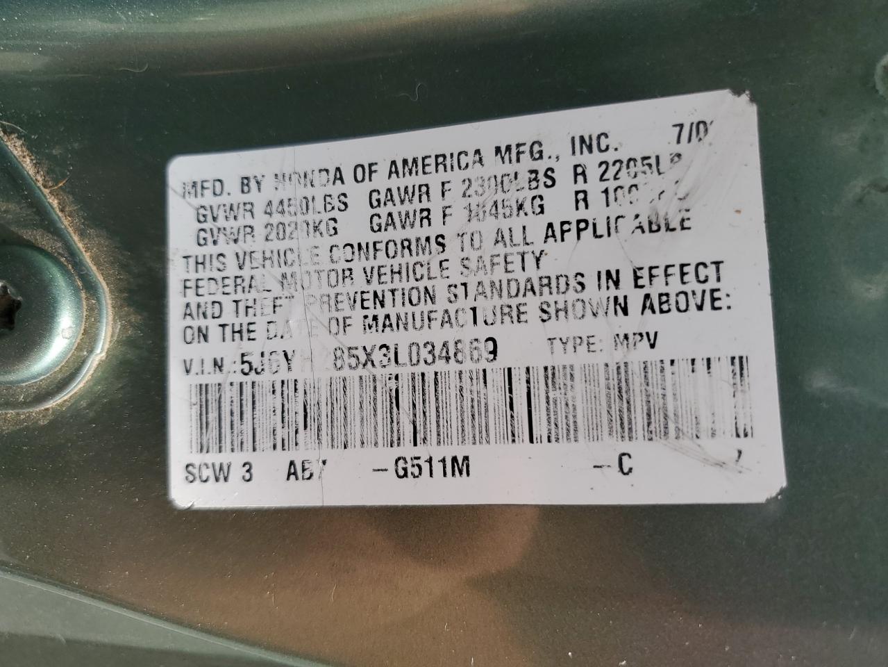 2005 Honda Element Ex VIN: 5J6YH286X5L028937 Lot: 56624145