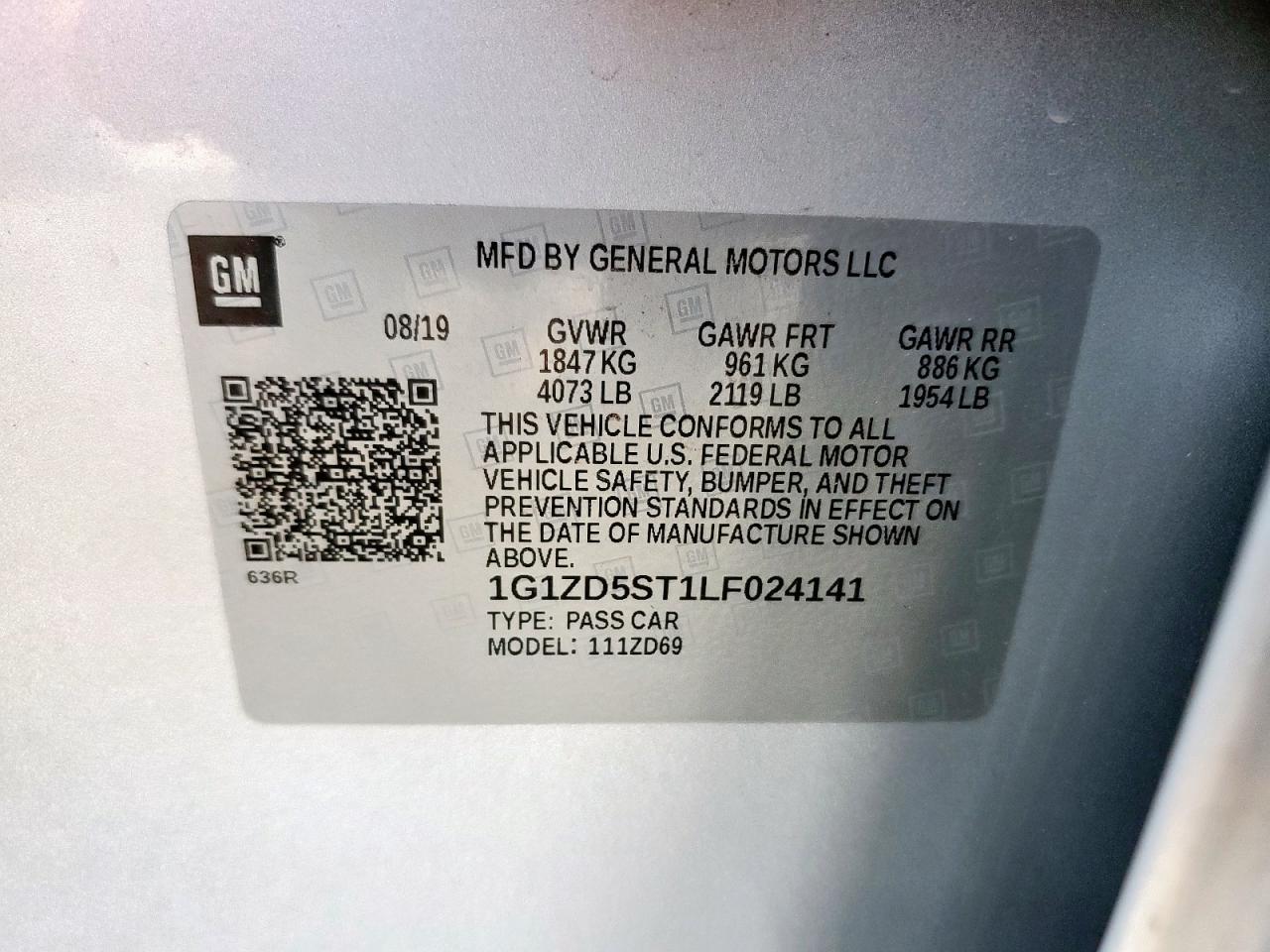 2020 Chevrolet Malibu Lt VIN: 1G1ZD5ST1LF024141 Lot: 56742475