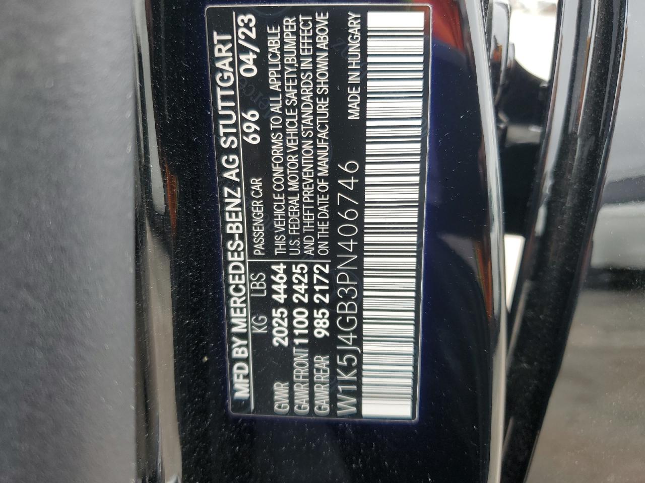 2023 Mercedes-Benz Cla 250 VIN: W1K5J4GB3PN406746 Lot: 56584725